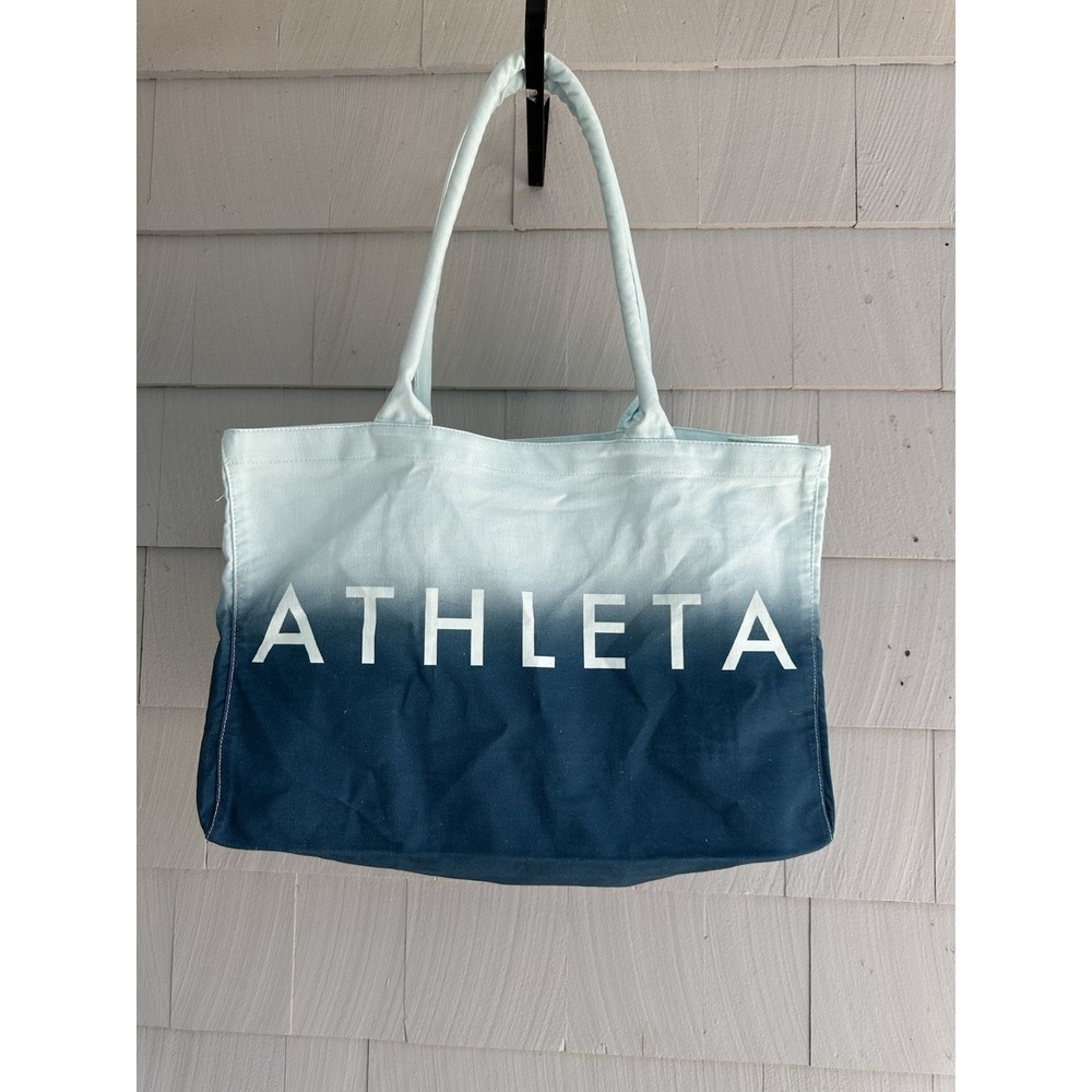 Athleta Tote Bag – Wave Blue Ombre Gradient – ATHLETA Logo Lightweight Gym Beach